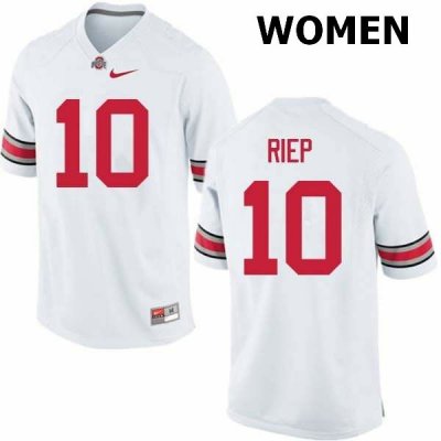 Women's Ohio State Buckeyes #10 Amir Riep White Nike NCAA College Football Jersey Official AMC5744YN